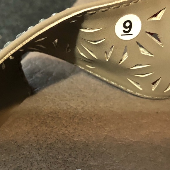 Skechers Shoes Women’s Taupe Cali Vinyasa-Glass Star Platform Flip Flops Size 9 - Picture 7 of 9